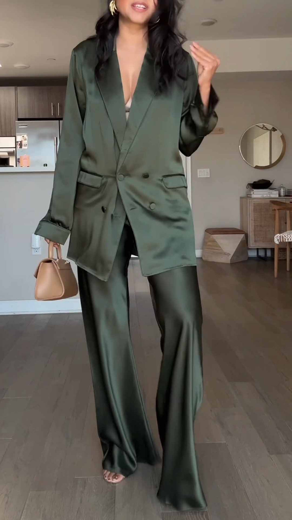 Sl Australia 100% silk 19mm suit jacket matching solid color slimming medium and long suit skirt