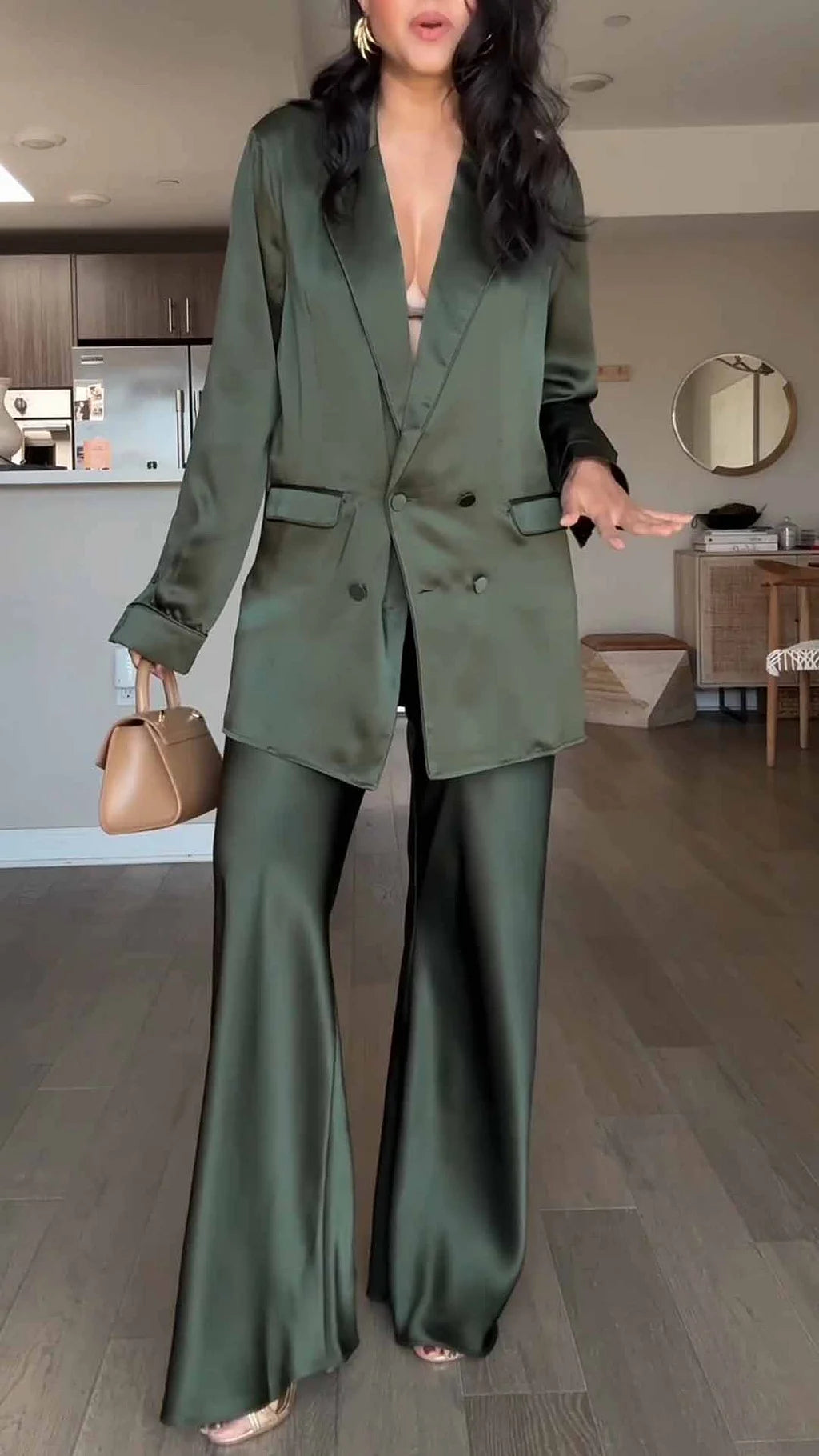 Sl Australia 100% silk 19mm suit jacket matching solid color slimming medium and long suit skirt