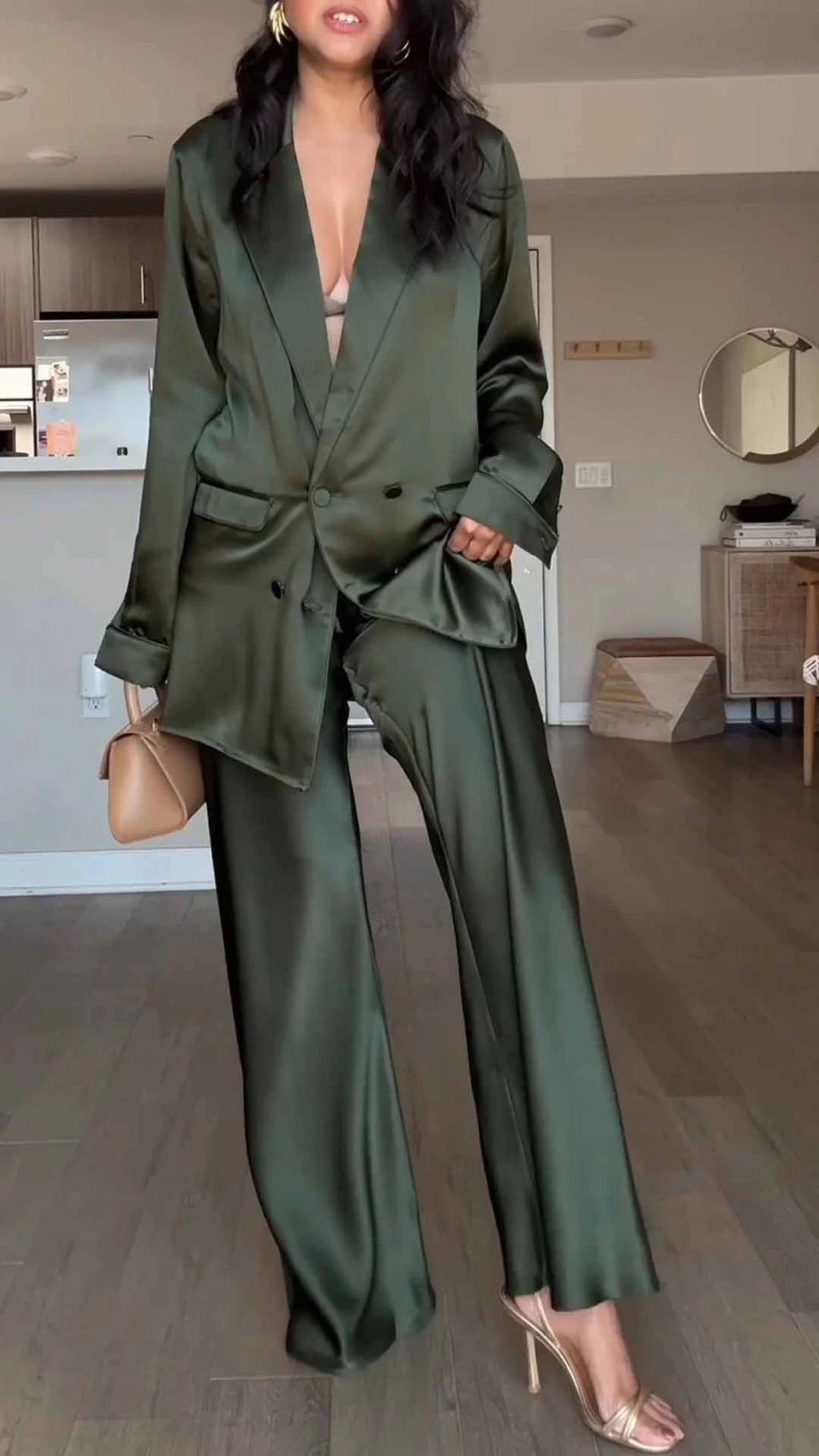 Sl Australia 100% silk 19mm suit jacket matching solid color slimming medium and long suit skirt